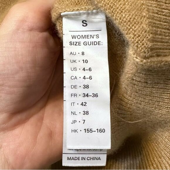LILYSILK 100% Cashmere Turtleneck Sweater Camel Color S 4 6 - Picture 8 of 8